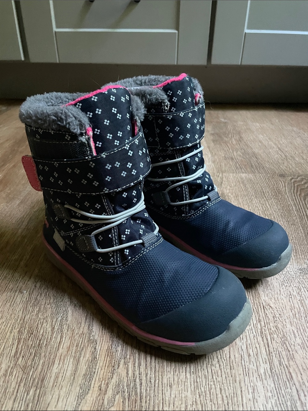 See Kai Run Navy and Pink Girls' Snow Boots